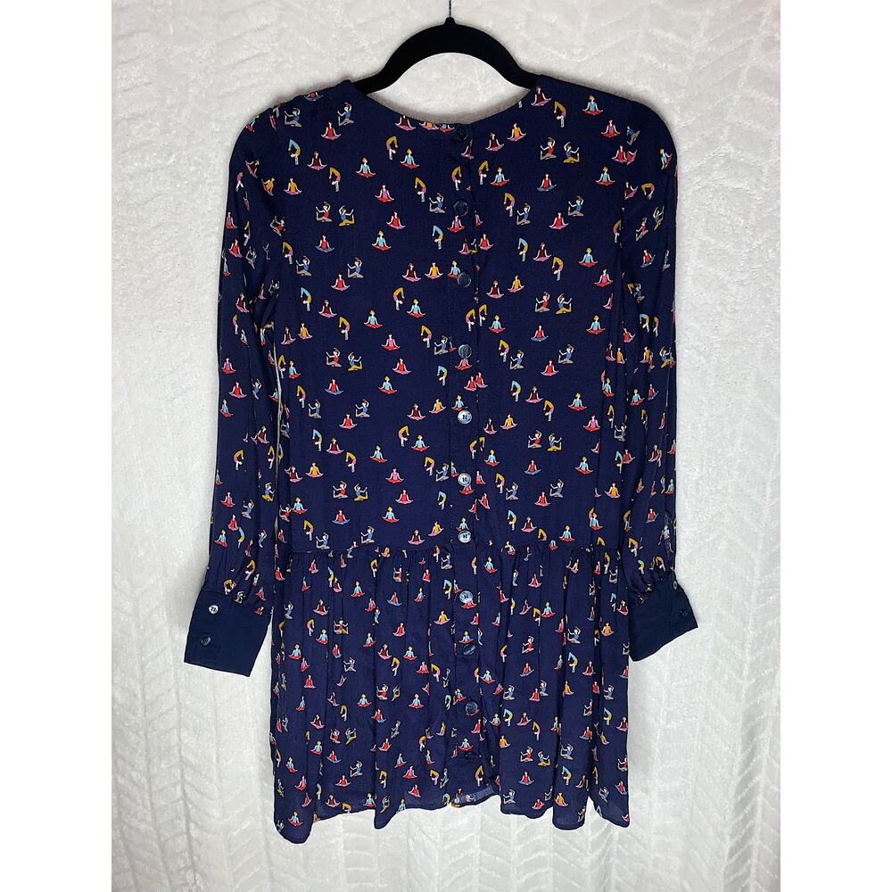 Zara Yoga Poses Dress Drop Waist Button Back - Picture 2 of 5
